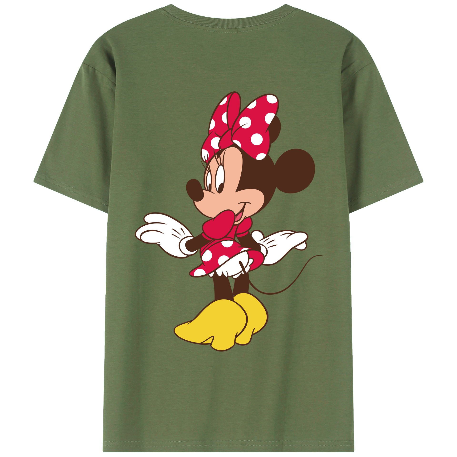 ミッキーマウス Mickey Mouse 綿100％ メンズ半袖Tシャツ（バックプリント） 通気性